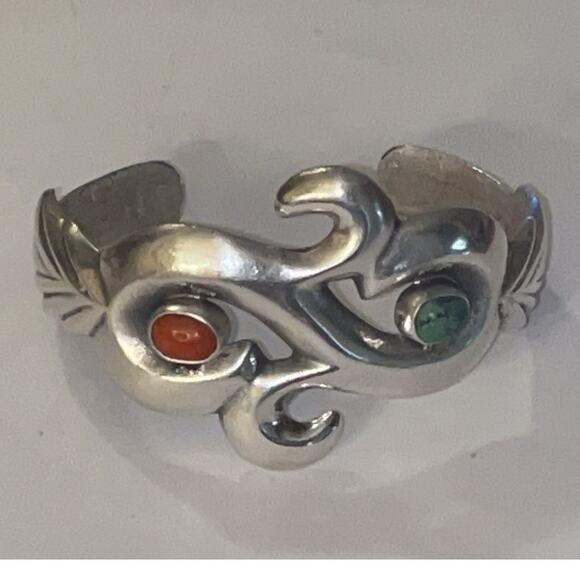 Vintage Native American Cuff Bracelet Signe M (J R) - Collectible - Picture 1 of 14